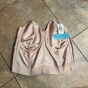 GODDESS plus size nude satin underwire corset bustier lingerie top